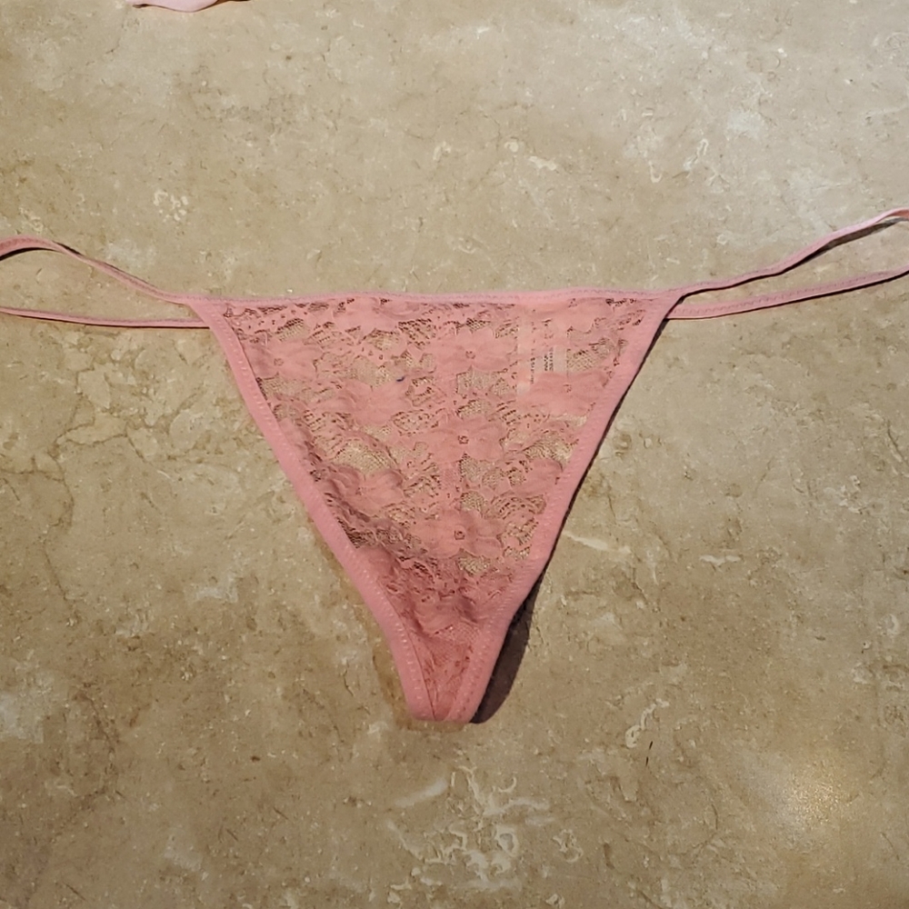 Jessica Simpson Pink Lace Thong Panty 2X